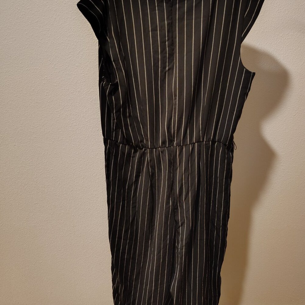 APT. 9 Tie Waist Jumpsuit Size XXL NWT Black and White Striped Sleeveless - Picture 8 of 11